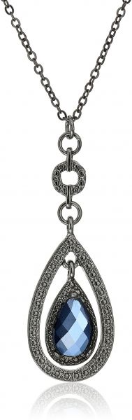 1928 Jewelry Victorian Teardrop Pendant Necklace, 19