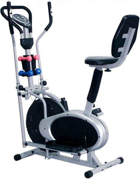 Life Power 4 in 1 Orbitrac Elliptical Bike with Pulse , Dumble and Back Support 450B - Multi