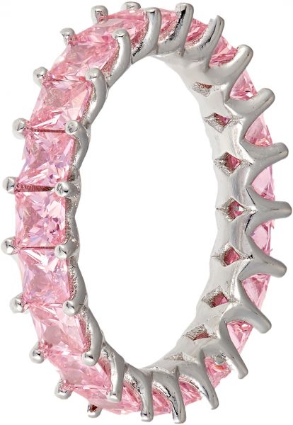 Denovo Women`s Silver 1.70 Cts. Dibla Eternity Fancy Pink Ring - 8