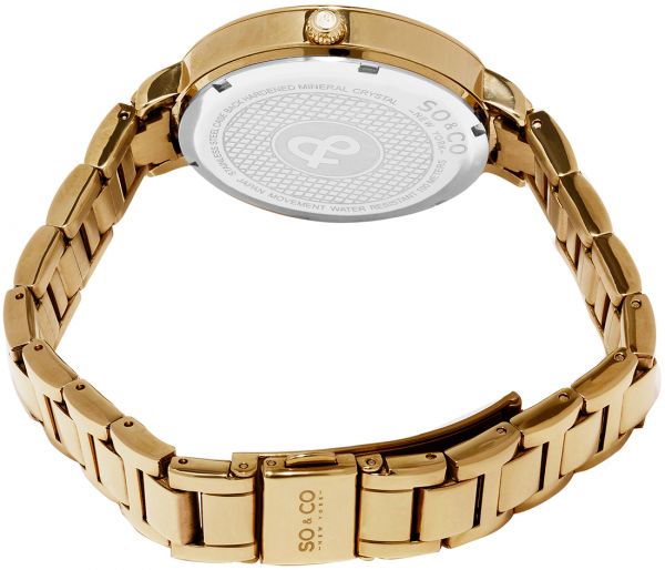 SO&CO New York Soho Women`s Gold Dial Stainless Steel Band Watch - 5066.3