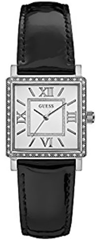 Guess Women`s Silver Dial Leather Band Watch - W0829L3