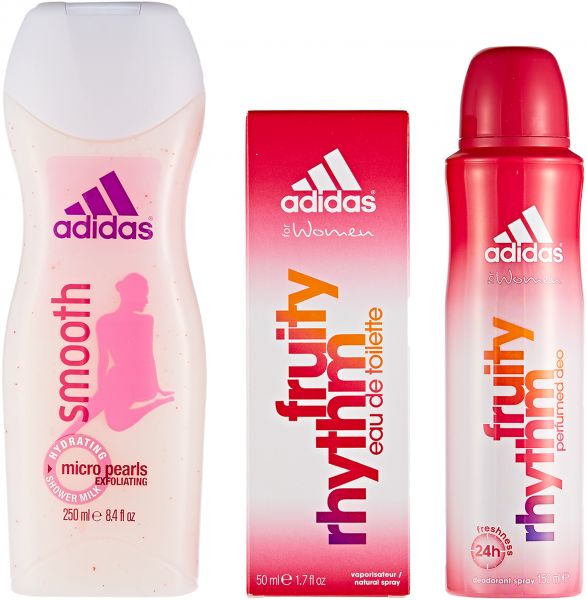 Adidas Female Gift Pack Fruity Rhythm 50ml + Body Spray 150ml + Smooth Shower Gel 250ml