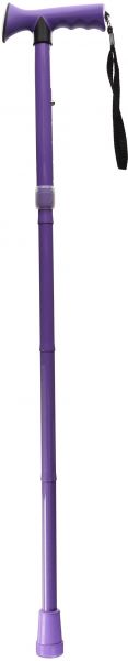 HealthSmart Folding Walking Stick, Soft Comfort Grip Collapsible Walking Stick, Adjustable Folding Walking Cane, Lavender