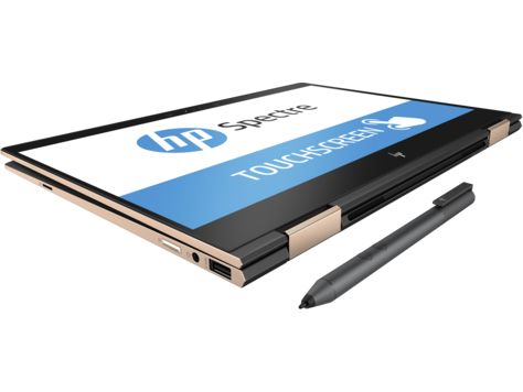 HP Spectre x360 13-ae001ne 2-in-1 Laptop - Intel Core i7-8550U, 13.3-Inch FHD IPS Touch, 1TB SSD, 16GB, Eng-Arb-KB, Windows 10, Black/Gold