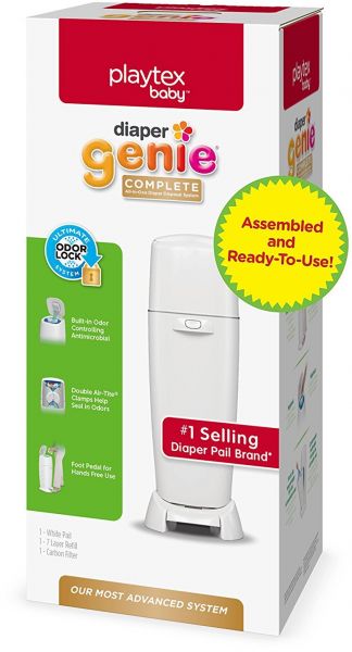 Diaper Genie Playtex Fully Assembled Complete Diaper Pail with Odor Lock Technology & Refill Multi 00073800023293