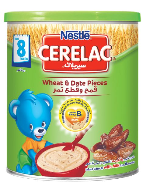 Nestle Cerelac Infant Cereal Wheat & Date Pieces - 400g Tin, 12265739