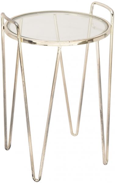 Deco 79 54733 Metal Glass Accent Table, 18