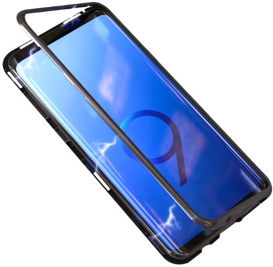 Metal filp Magnetic Adsorption phone Case For Samsung Galaxy S9 Plus Glass Magnet case cover
