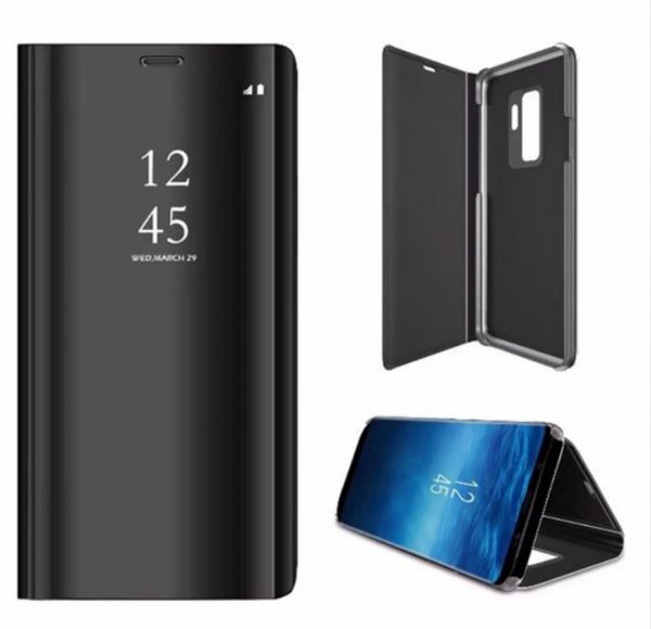 Samsung Galaxy S9 Plus Clear View Original Mirror case Flip Cover Stand - Black
