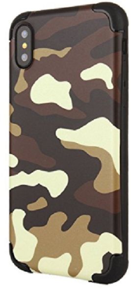 DOWIN Fashion brown Camouflage TPU Hybrid Case Cover For iPhone X